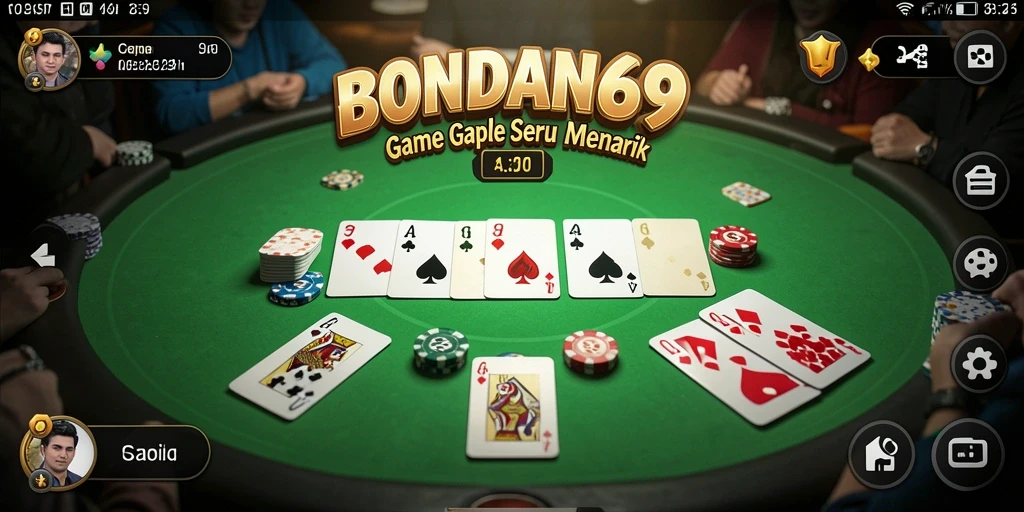 Screenshot utama BONDAN69 menampilkan gameplay Gaple yang seru.
