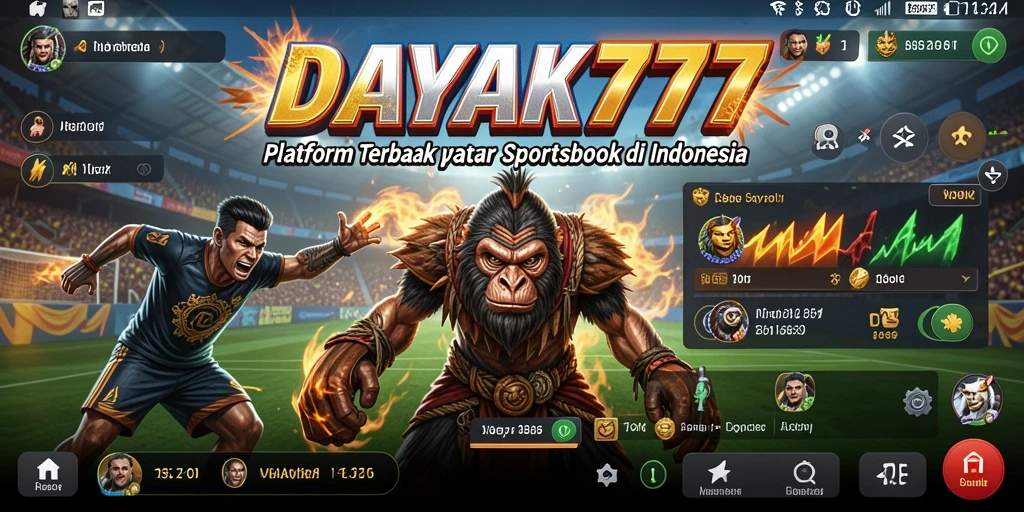Tampilan layar utama aplikasi DAYAK777 yang menarik dan informatif.