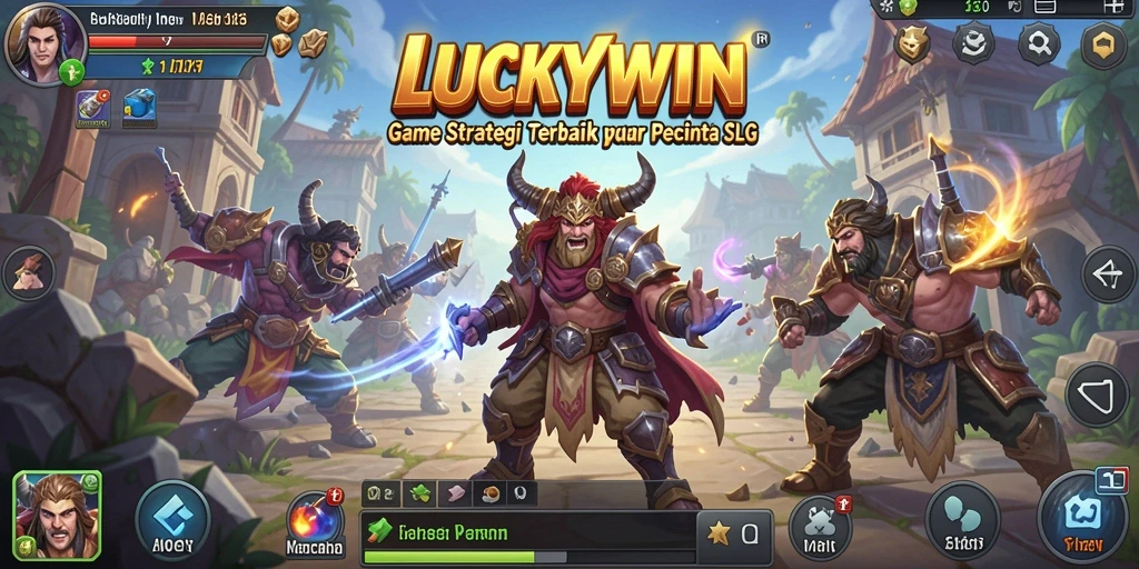 Screenshot gameplay LUCKYWIN menampilkan pertempuran strategi yang mendebarkan.