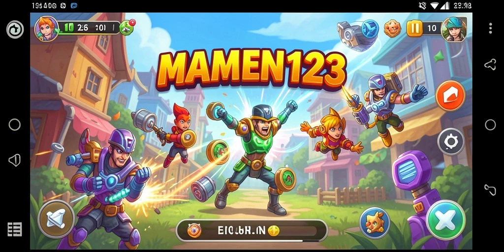 Tangkapan layar menampilkan gameplay seru MAMEN123 dengan karakter aktif.