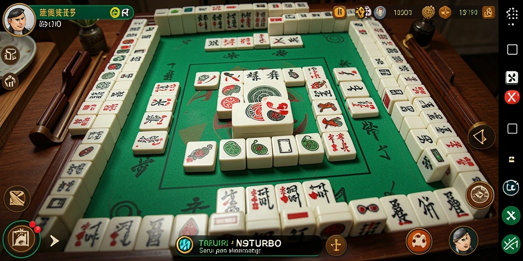 Tampilan gameplay N9TURBO yang mendebarkan dan penuh strategi Mahjong.